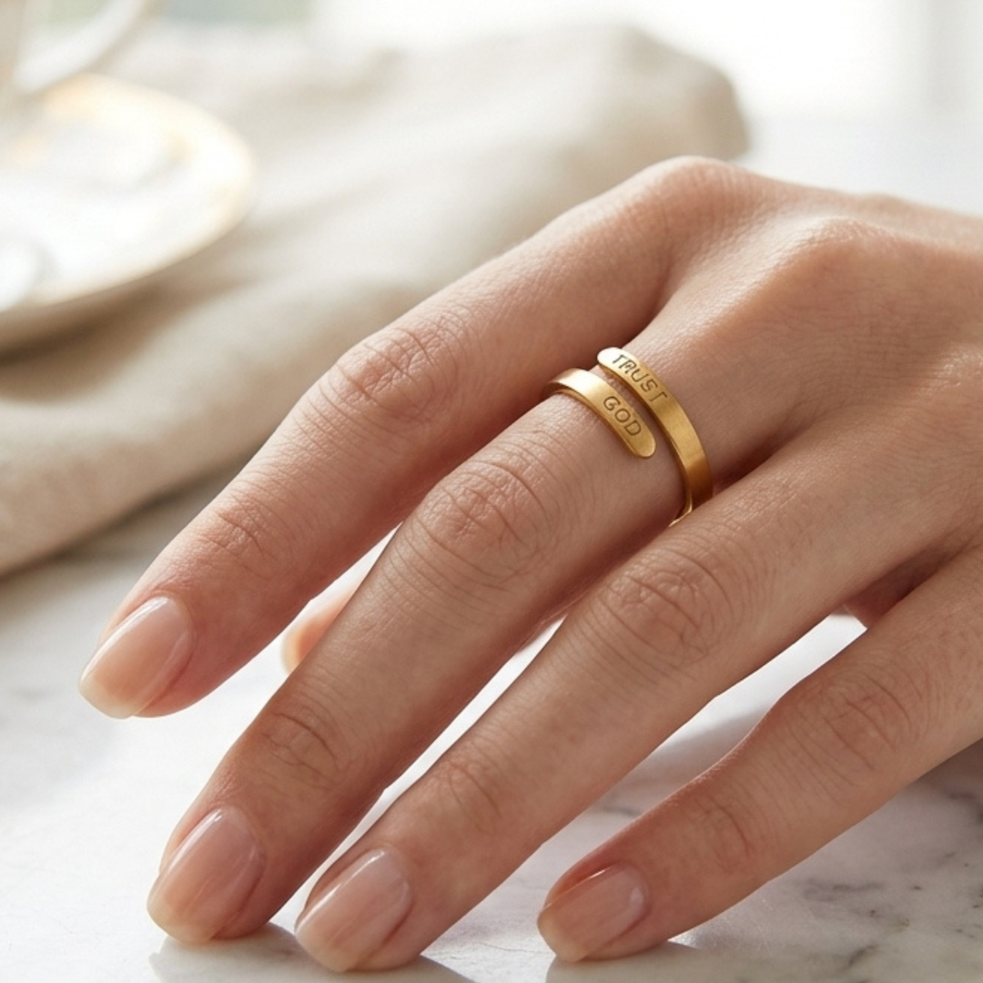 Trust God Adjustable Ring